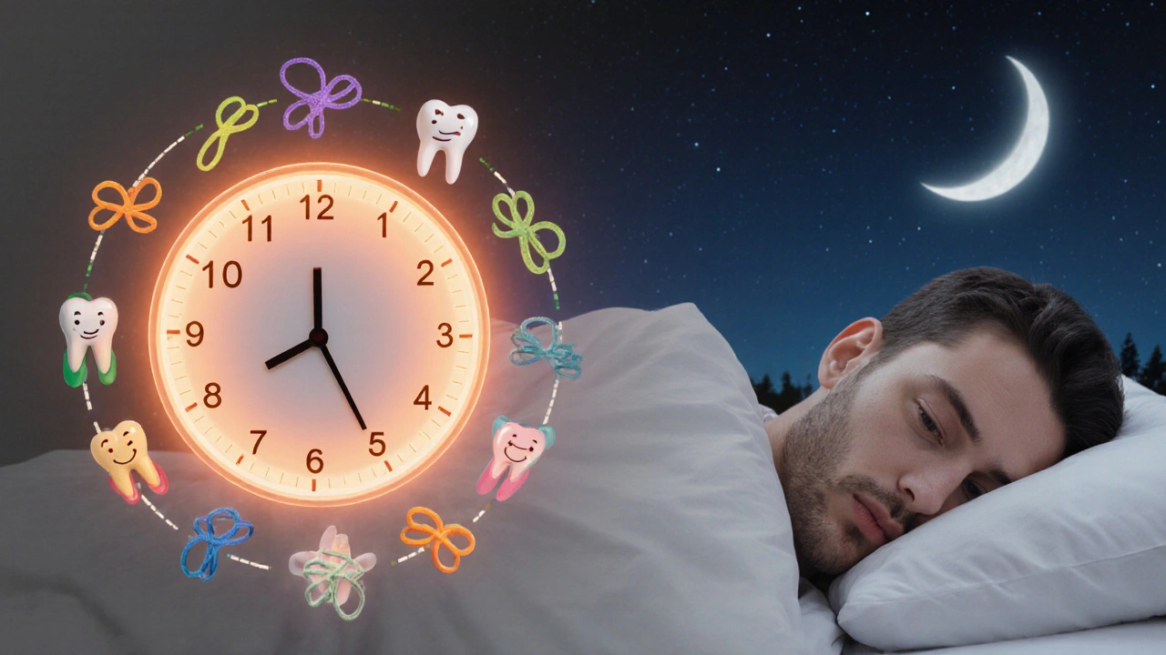 Hodiny s gumičkami symbolizující 20-22 hodin denního nosení.