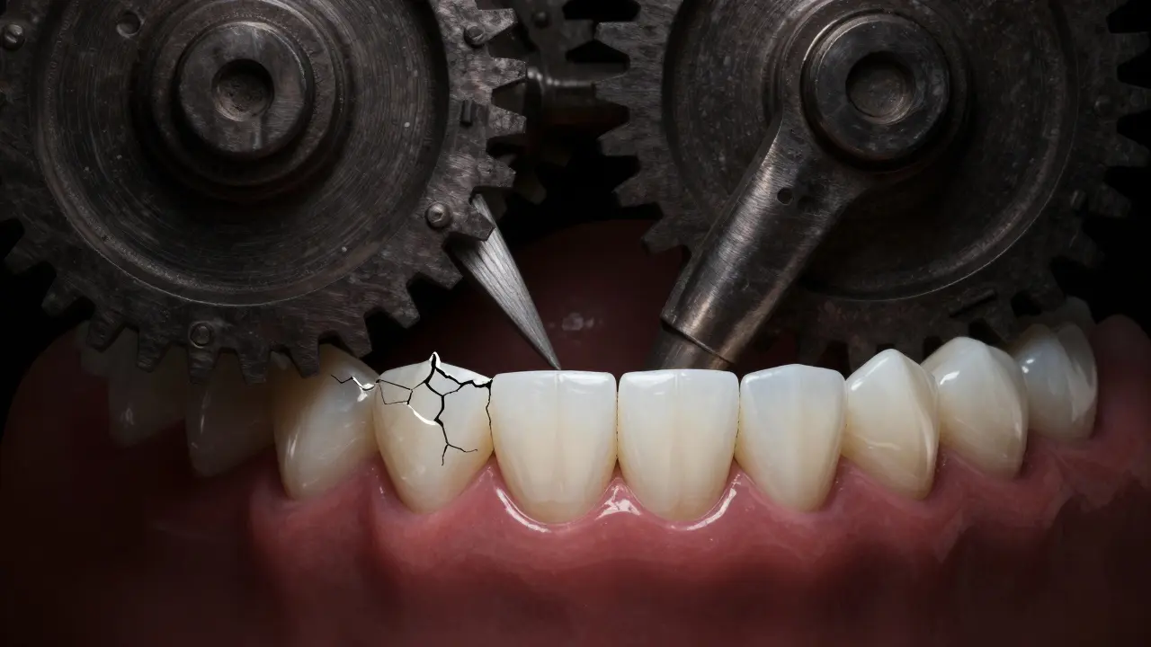Praskající fazeta pod tlukem mechanických kol