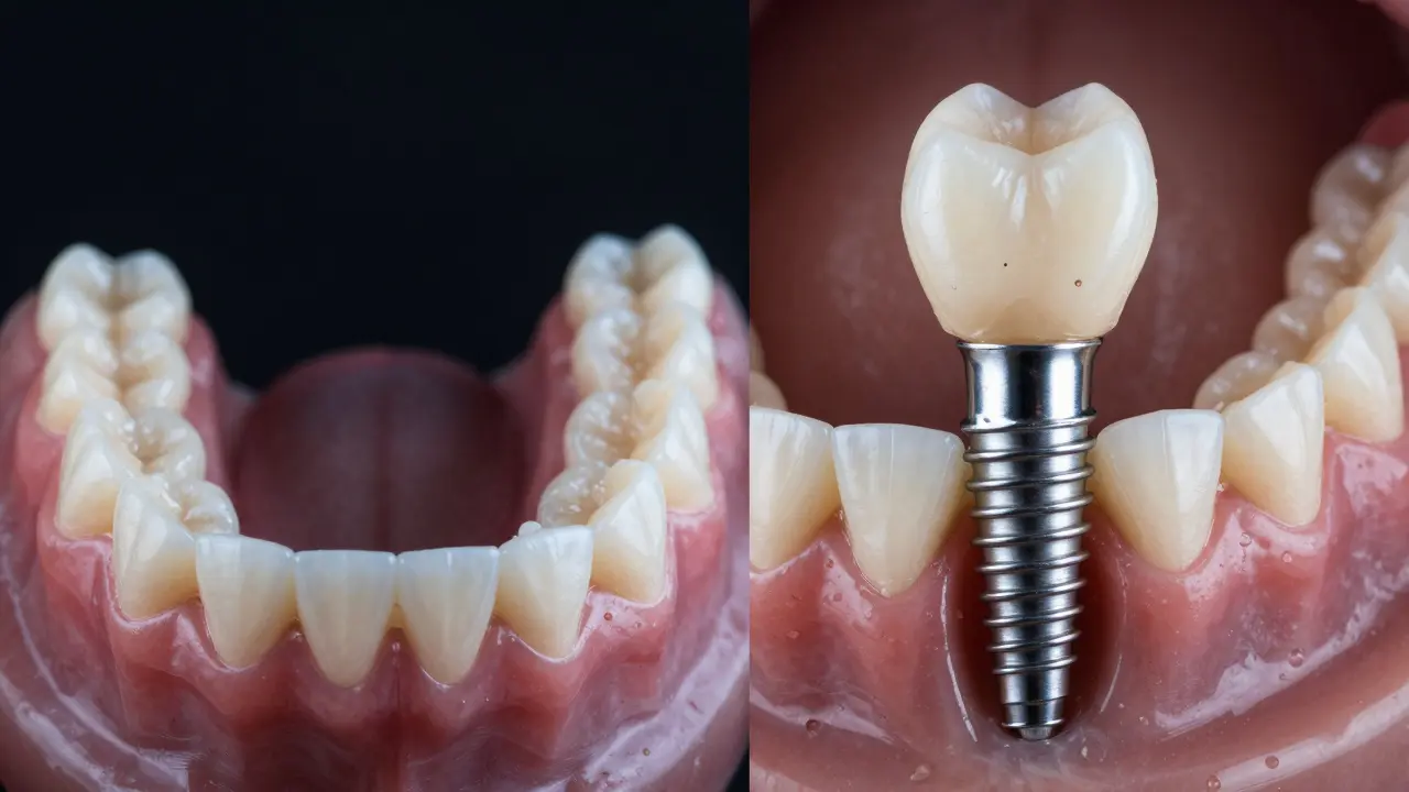 Srovnání stability implantátu a protézy v ústech