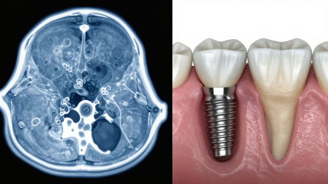 Porovnání titanového a zirkonového zubního implantátu