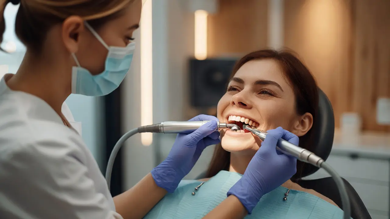 Dentální hygiena v ordinaci s odstraňováním kamene ultrazvukem